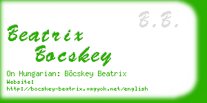 beatrix bocskey business card
